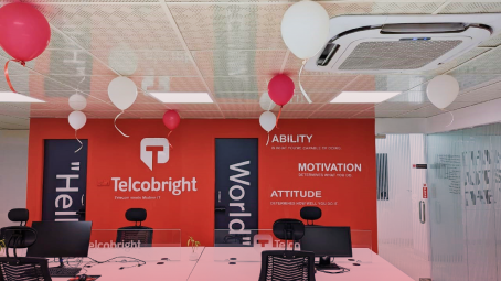 The Telcobright wall in the Dhaka office