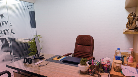 A desk in the Dhaka office